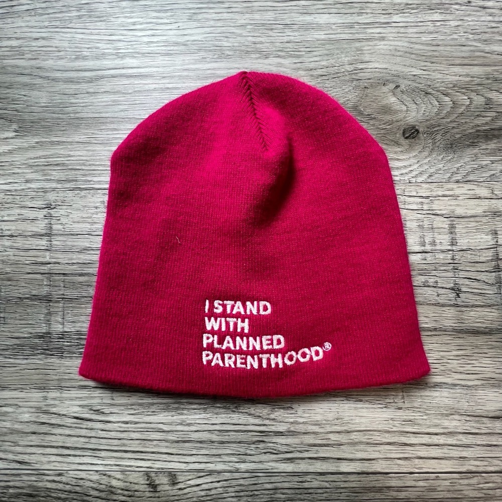 Planned Parenthood Beanie Hat Unisex OS Pink I Stand‎ With Planned Parenthood